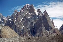 
The Cathedral Peak Group Close Up From Baltoro Glacier Between Paiju And Khoburtse
